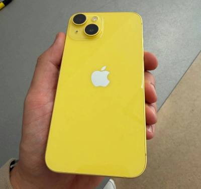 iPhone 14 128GB žlutý, pěkný stav, 12 měsíců záruka