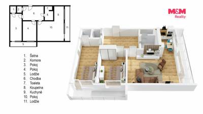 Prodej bytu 3+1, 60 m², Slaný, ul. Vítězná