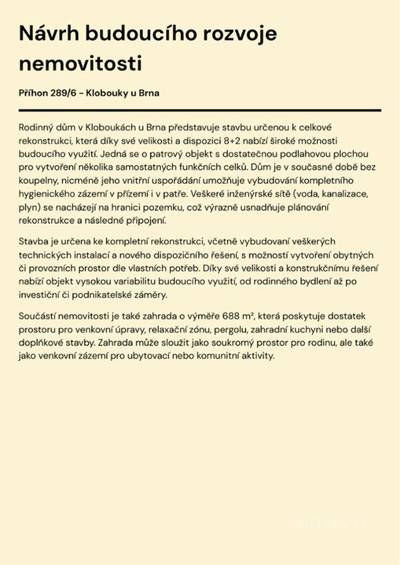 Rodinný dům s výjimečným potenciálem | 8+2 | Klobouky u Brna, ul. Příhon