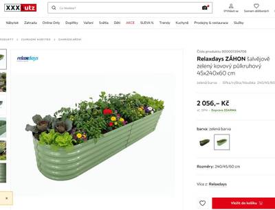 Vyvýšený kovový záhon 240cm