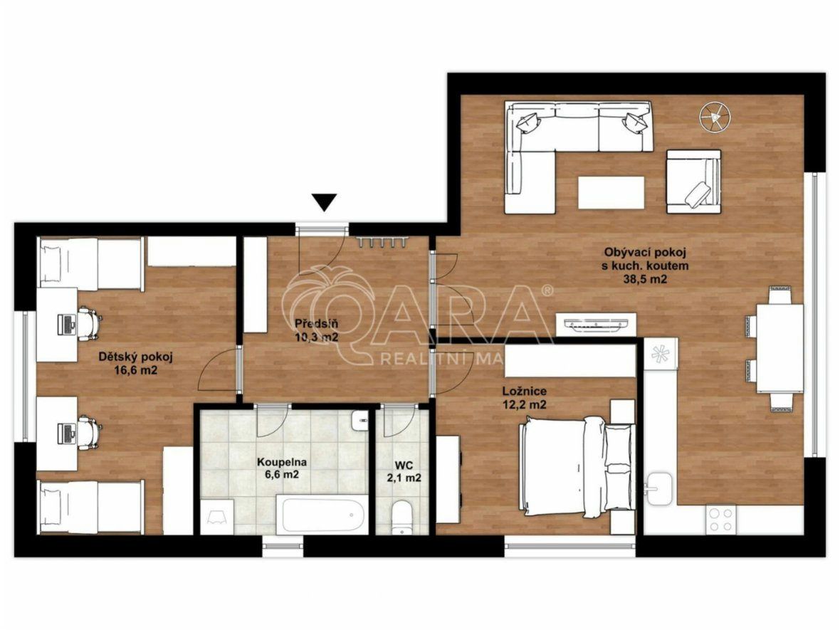 Pronájem bytu 3+kk 86 m, s terasou 157 m a samostatnou garáží