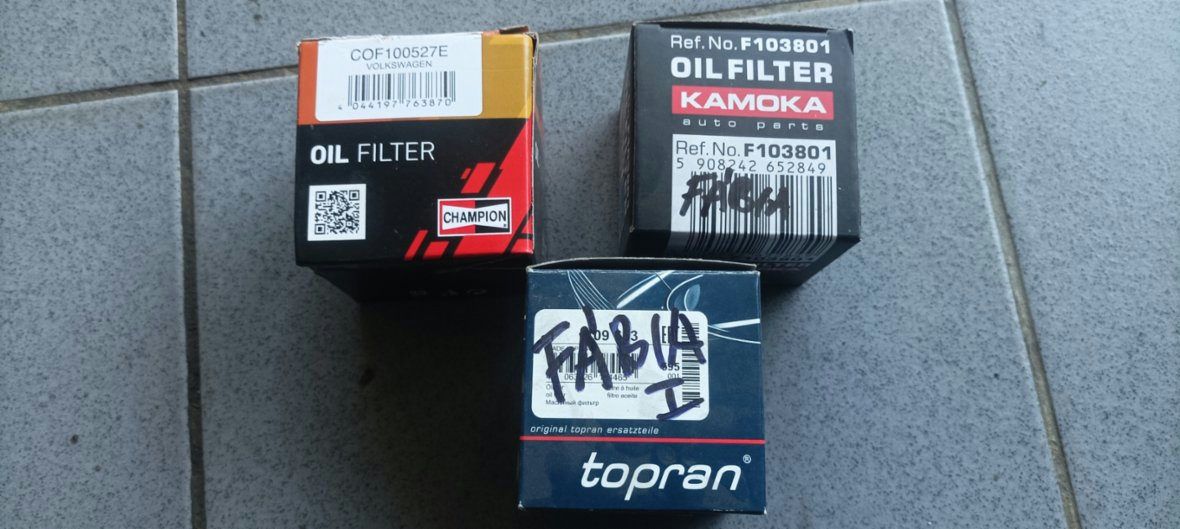 Prodám olejové fitry na Škoda Fabia ap.