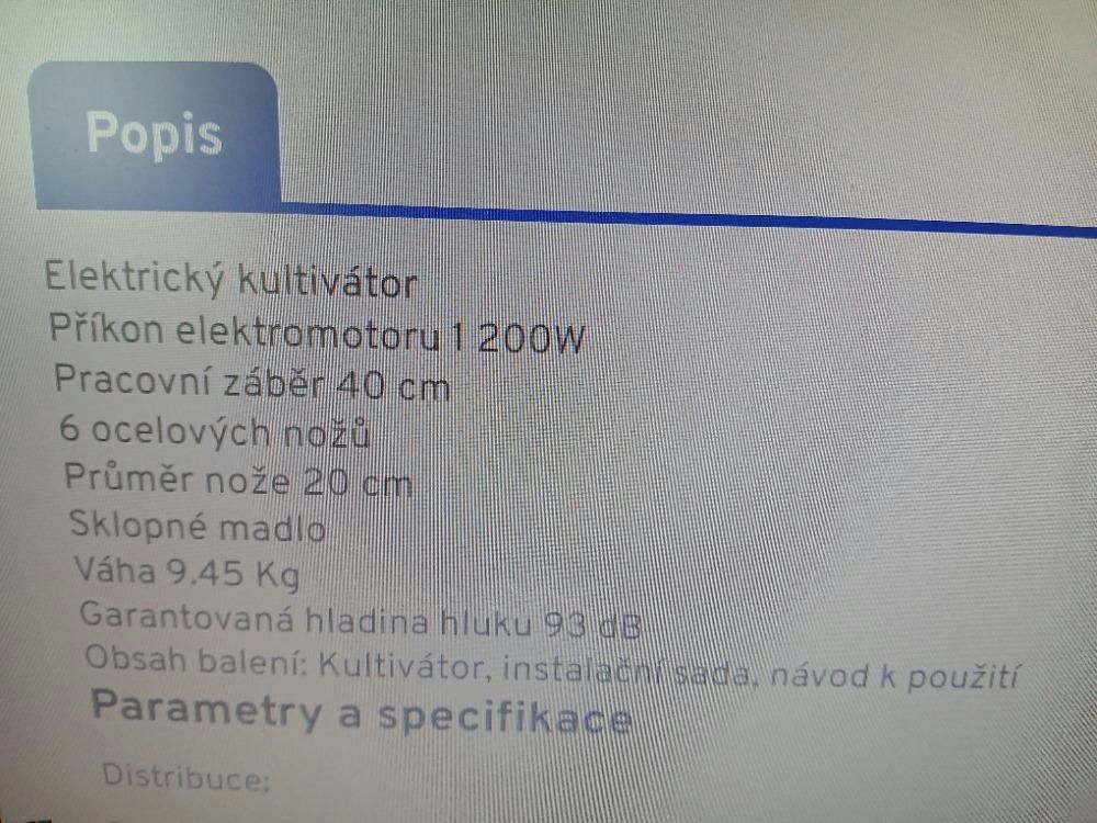 Prodám zahradní kultivátor Fieldmann
