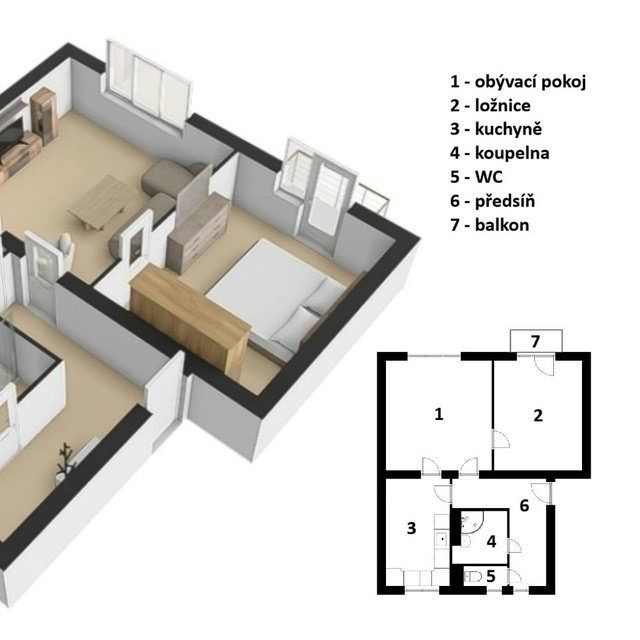 Prodej bytu 2+1 55, Rudník.Nabízíme k prodeji byt