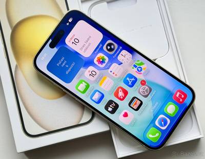 iPhone 15 Yellow BATERIE 100% TOP