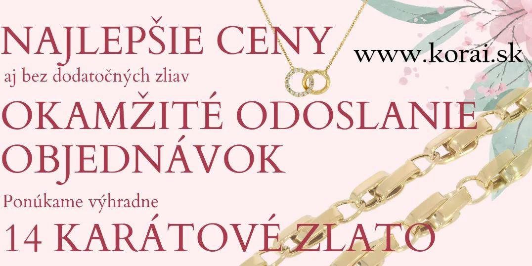 Zľavy na zlaté šperky zo 14k zlata Korai