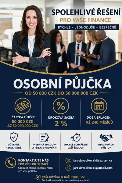 Půjčka k dispozici s jednoduchým procesem a rychlou odpovědí. ? 
