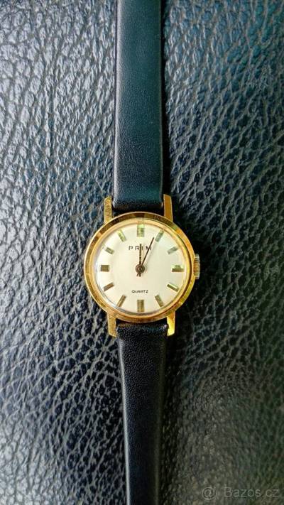 Drobné dámské vintage hodinky s černým k