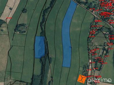 Prodej 1/25 pozemků 3686 m2