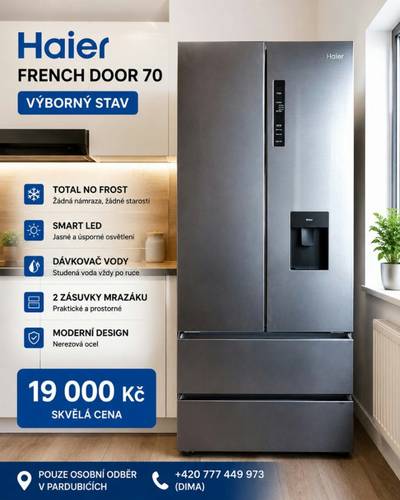Prodám lednici Haier French Door 70
