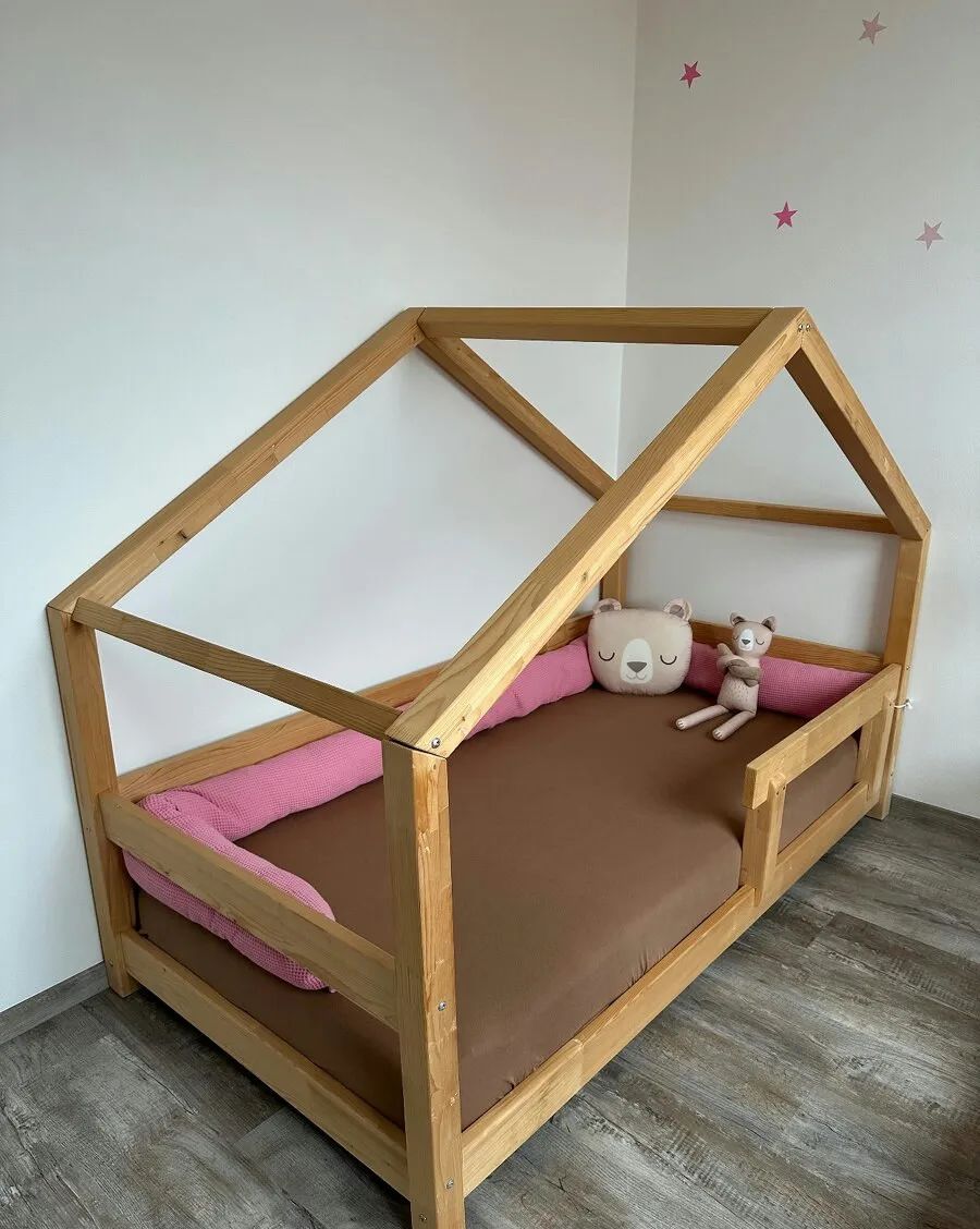 Dětská postel domeček LUCKY se zábranou 190x80