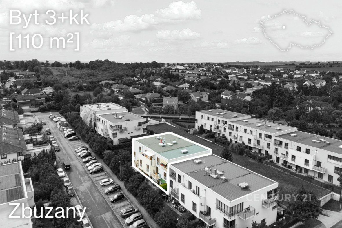 Prostorný byt 3+kk (110,32 m²) se dvěma balkony, venkovním parkovacím stáním ve 