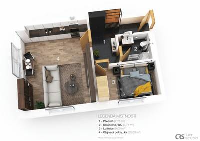 Pronájem bytu 2+kk, 47 m² - Brandýsek, Do Zahrad
